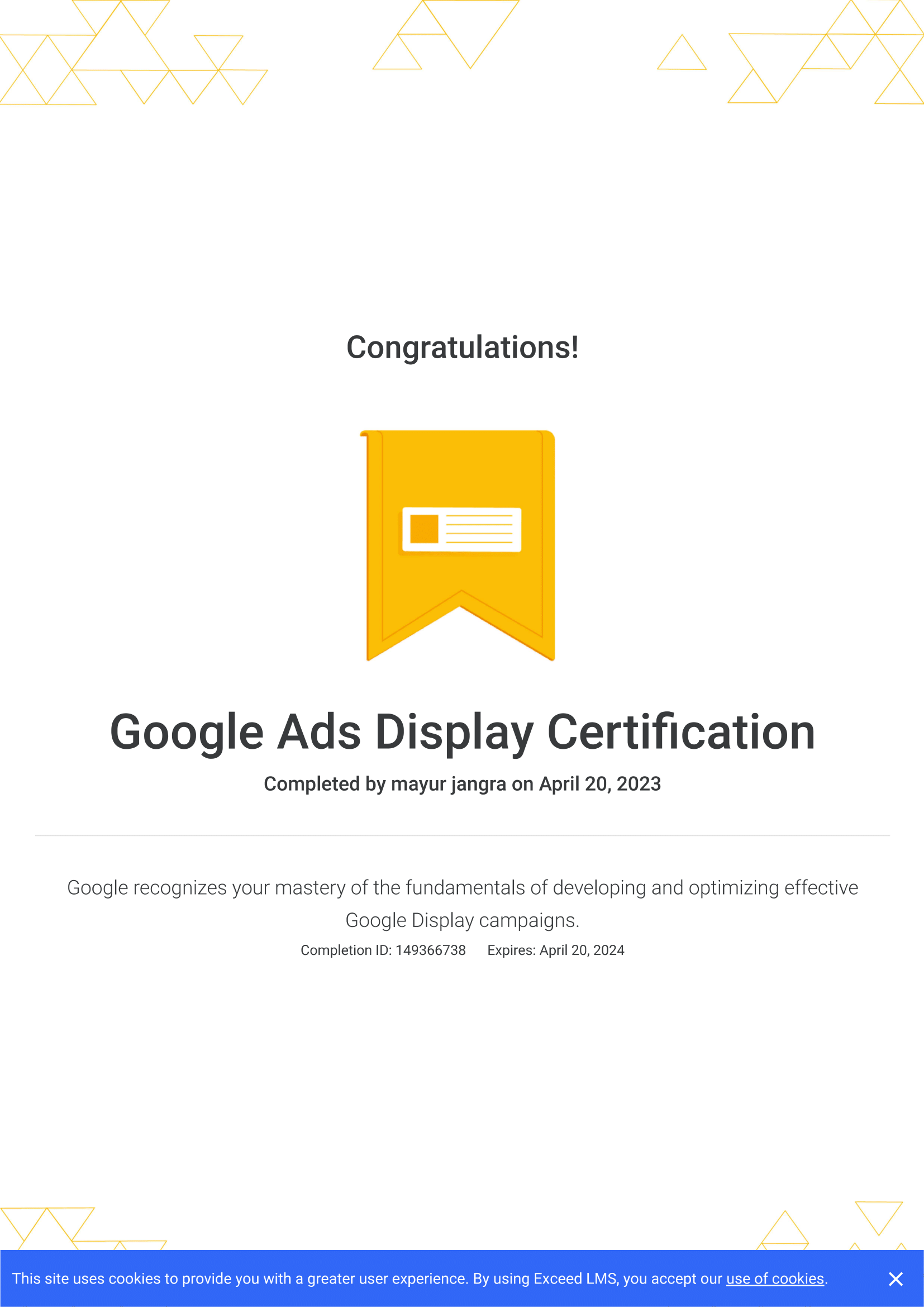 Home mj google ads display certification 1
