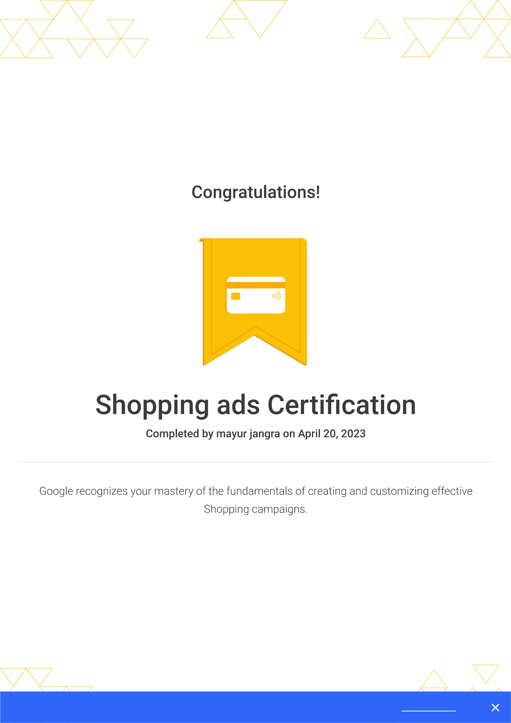 Home mj shopping ads certification 1
